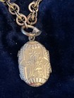 Antique Victorian Gold Filled Pearl Pendant Locket With Chain In Box +Card 1882 — photo 5