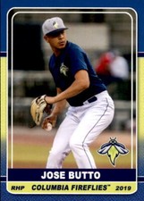 2019 Columbia Fireflies Grandstand #3 Jose Butto Cumana Venezuela Baseball Card