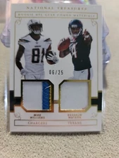 🔥DESHAUN WATSON/WILLIAMS 2017 NATIONAL TREASURES ROOKIE JERSEY CARD #6/25🔥