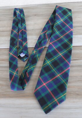 Vintage Irish County Tartan Tie Pure Wool Plaid Traditional - St. Patrick's Day