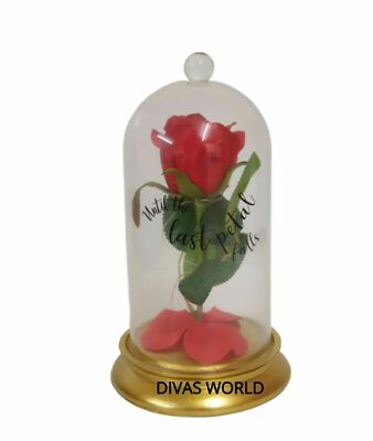 Disney Prinzessin Rose Glocke Glas Licht Schönheit & Das Biest Dekoration Lichter Weihnachten