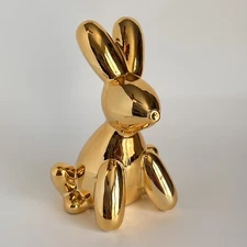 Ceramic Balloon Shiny Gold Bunny "Piggy Bank"