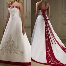 Embroidered Evening Dresses Stain Lace Up Back Ball Gown Sweep Train Party Gown