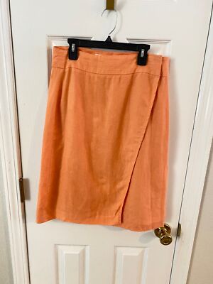 CARBONE French Peach Linen Wrap Skirt Size EU 42/Size Medium
