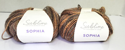 Sirdar Sublime Yarn SOPHIA Bamboo Merino Wool Silk Color 523 Sienna Lot of 2