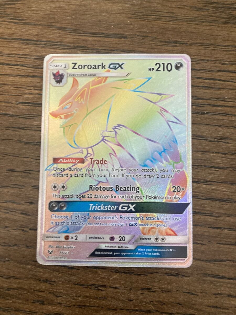 Zoroark GX 77/73 Shining Legends Rainbow Secret Rare Holo Zoroark GX 77/73 Shining Legends Rainbow Secret Rare Holo
