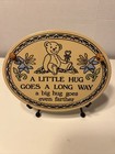 Trinity Pottery  Wall Hanging Tile Plaque Heart Bear Hugs