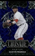 K255 DUSTIN PEDROIA 2023 CHRONICLES CRUSADE BLUE VELOCITY PRIZM /99 RED SOX #7