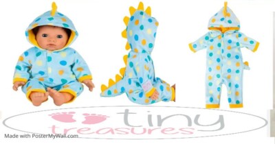 Tiny Treasures Spielzeug Puppe Dinosaurier Anzug Kleidung All in One Outfit Verpackt Neu