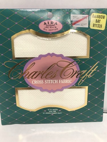 Charles Craft Cross Stitch Fabric 14 Count Aida White 100% cotton 12x18