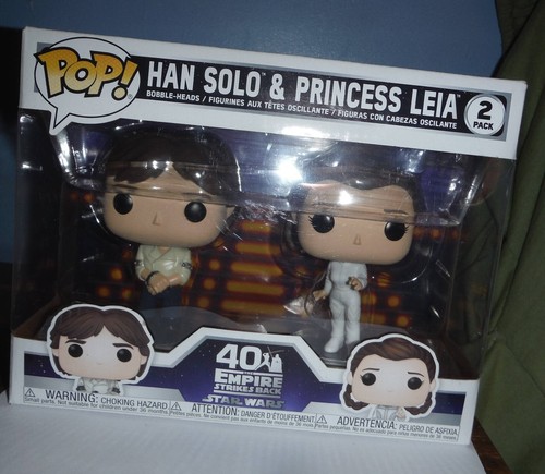 FUNKO POP HAN SOLO & PRINCESS LEIA 2 PACK 40 YEARS OF THE EMPIRE STRIKES BACK