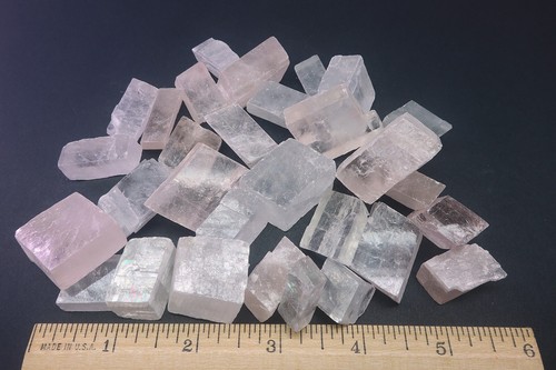 Pink & White Optical Calcite 1/2 Lb Rough Natural Small Rhombohedral Crystals - Picture 6 of 6