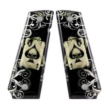 Custom 1911 A1 Full Size Acrylic Gun Grips Ace Death Card