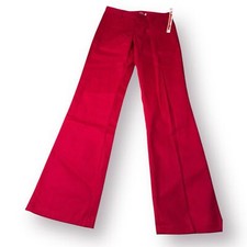 Dickies DickieGirl Red Flat Front Pants Vintage 80s Straight Leg Pants Size 1
