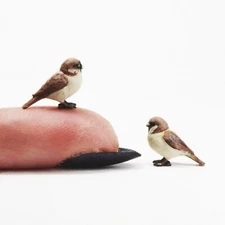 Miniature sparrow bird 1:12 Scale for Dollhouse, Diorama by Alexander Kuzmenko