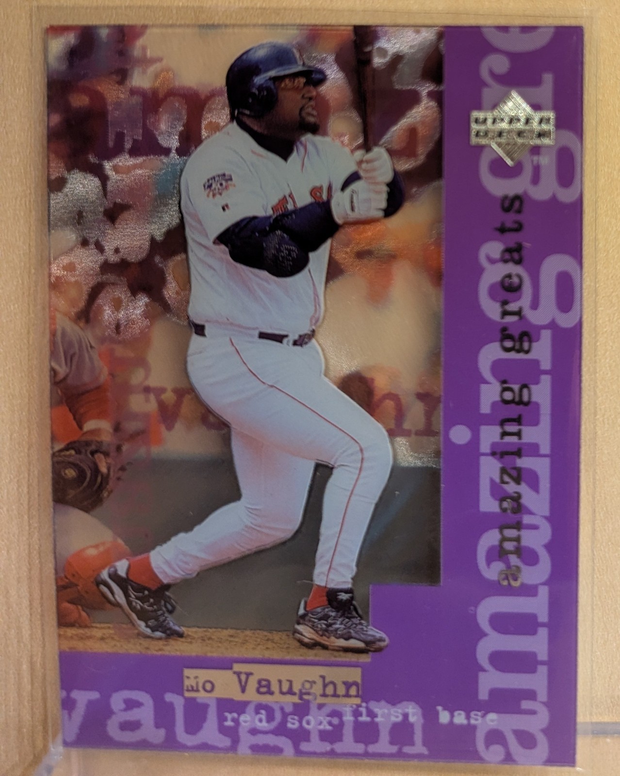 1998 Upper Deck AMAZING GREATS #27 Mo Vaughn Red Sox RARE ACETATE INSERT /2000