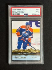 PSA 9 Leon Draisaitl Young Guns /100 UD Exclusives 2014-15 Upper Deck Rookie RC