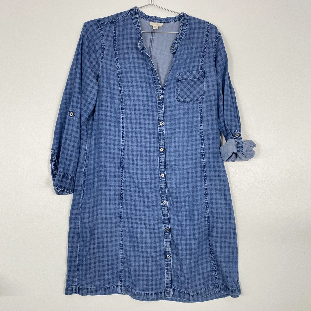 Denim Checked Long Sleeve Dresses for Women for sale | eBay