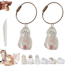 Cat Hair Storage Keychain Memorial Gift for Pet Lovers, Transparent Cat Hai...
