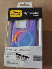 OtterBox Symmetry For iPhone 16 Pro Case MagSafe Clear Purple Slim Shockproof