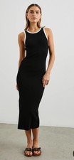 Rails Women’s Black Bodycon Cut-Out Back Ribbed Rue Dress Size M