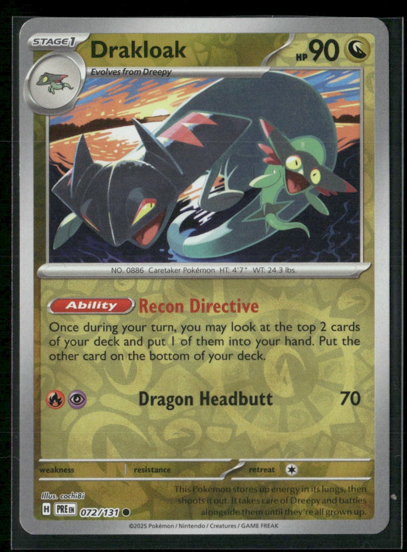 Drakloak SV: Prismatic Evolutions 072/131 Reverse Holo NM