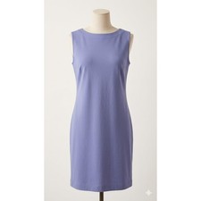Talbots Midi Dress 24W Blue Sleeveless Boat Neck Stretch Plus Size NWT