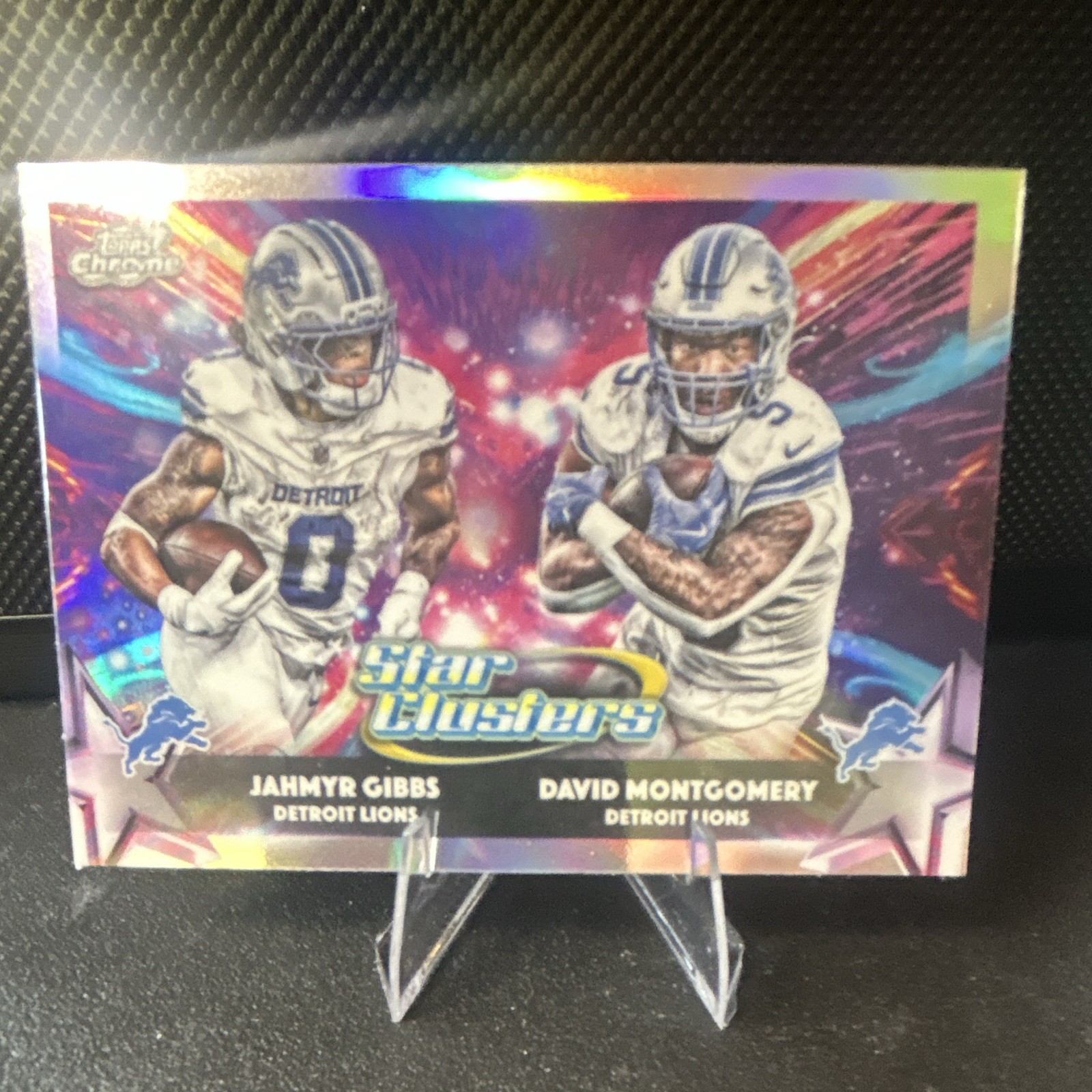Topps Chrome 2023 Star Clusters Jahmyr Gibbs David Montgomery Lions #SC-9