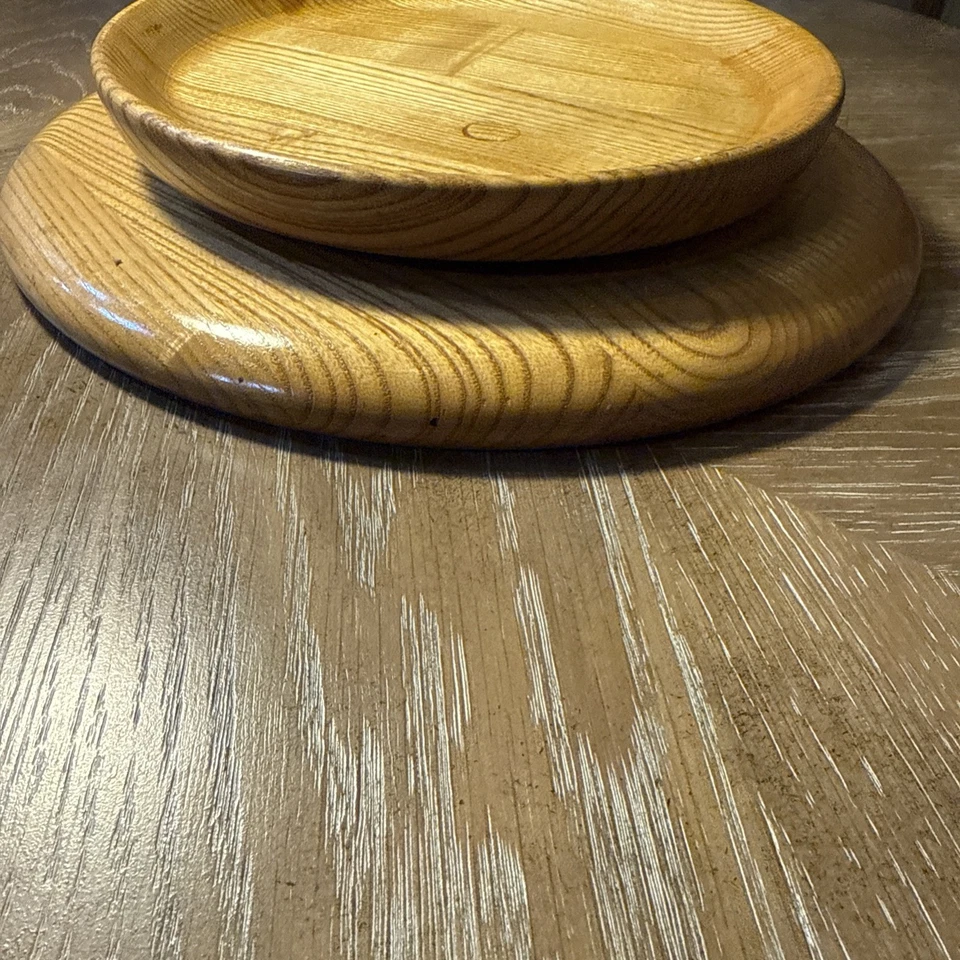 Mesa giratoria de madera maciza Lazy Susan para cocina comedor ahorro de espacio 13,5 natural Foto 4 de 4