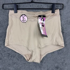 Inspirations By Maidenform 00396 Control Boyshorts Briefs Medium Beige NWT Shape