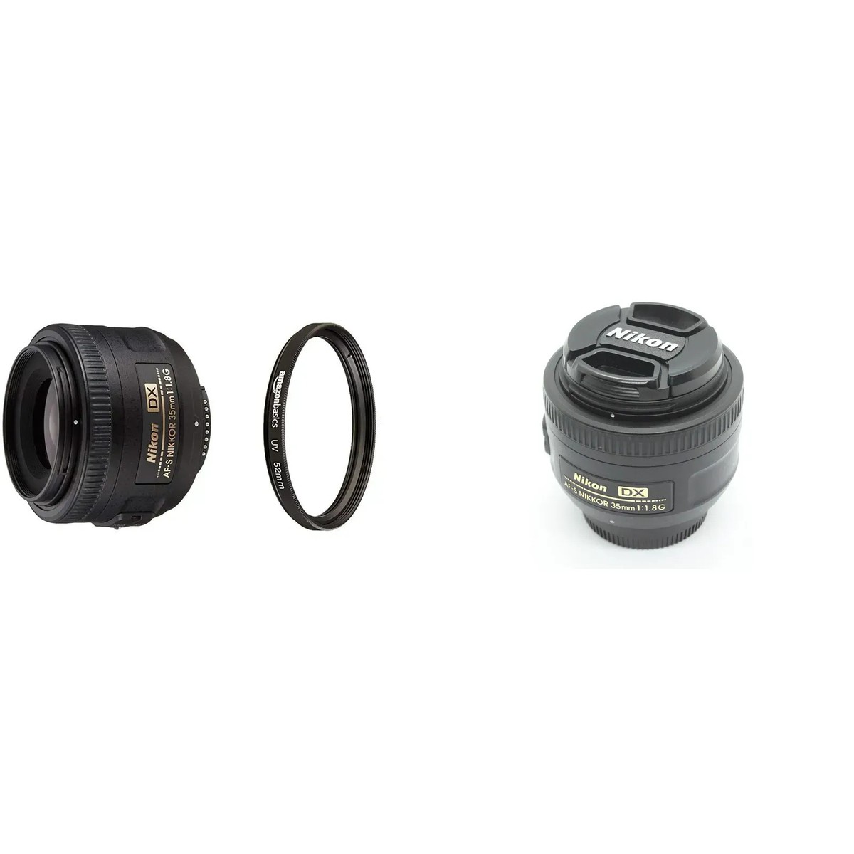 Nikon AF-S DX NIKKOR 35mm f/1.8G Lens + Amazon Basics 52mm UV