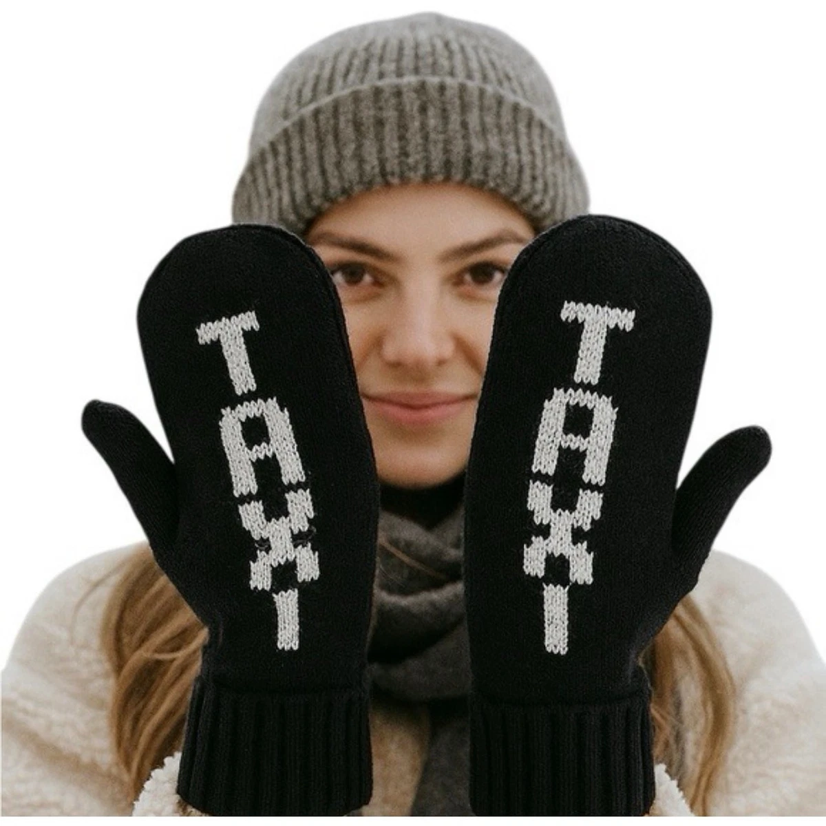 Kate Spade Black/Cream Knit Beanie And White Pop-Top  Gloves kate spade new york AWNING STRIPE FUZZY - Beanie - black  main image 2
