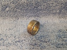 Handcrafted 1962 Franklin 90 silver half dollar coin ring  size 9