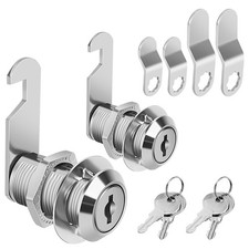 Cabinet Cam Lock Keyed Alike, 1-1/8'' Length Cylinder Fits on 7/8'' Max Pan...