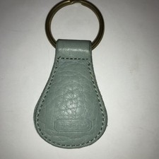 Vintage Coach Aqua Pebble Leather Tear Drop Key Chain