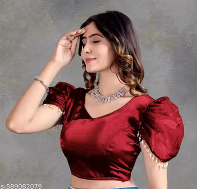 Indian Pakistani Traditional Saree blouse for women, short  stylist sleeve party