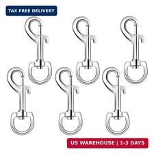 6 Pack Swivel Eye Bolt Snap Hooks for Pet Leash, Scuba Diving, Heavy Duty Clips,