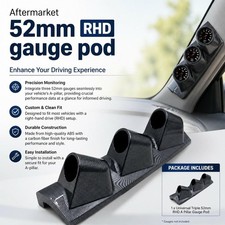 Universal Triple 52mm Rhd A-pillar Gauge Pod Mount For Car Performance Gauges