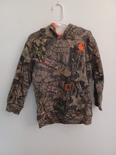 Carhartt Boys Sz 8 Camo Pullover Hoodie with Mossy Oak Camo Pattern