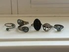 Lot of 5 Sterling Silver Vintage - Mexico, Denmark, Rings