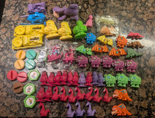 Huge Vintage 1980's Cocoa and Fruity Pebbles Flintstones toys inserts lot
