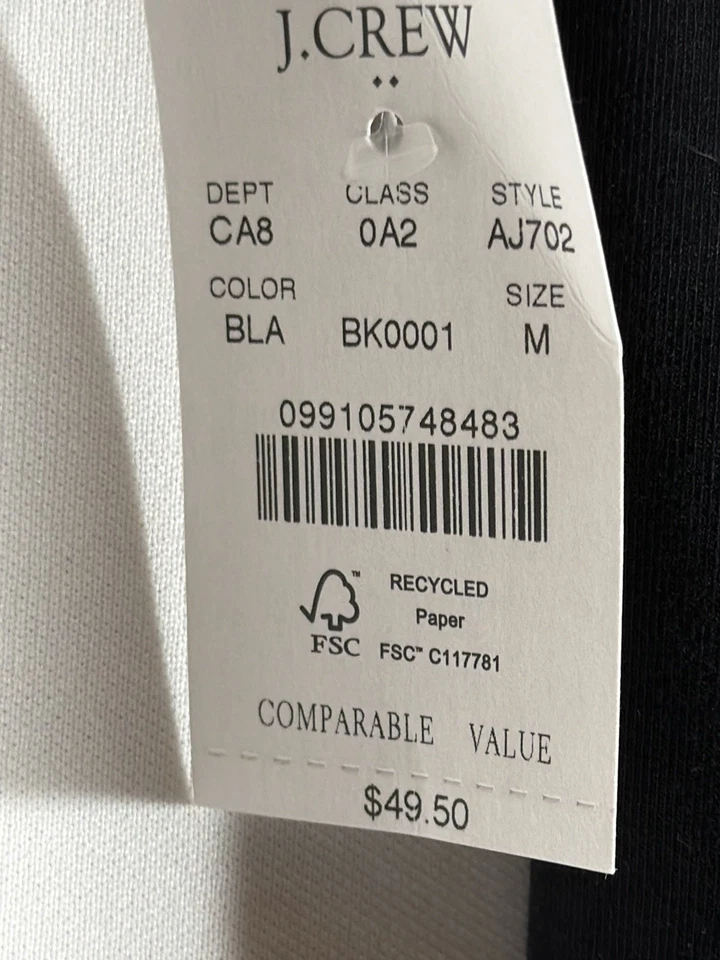 NEW J.Crew Factory Cropped Leggings Womens Medium Black Style AJ702 - Image 4 of 4