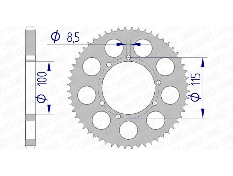 Pignon AFAM aluminium 93117 pas 428 pour le remplacement de transmission
