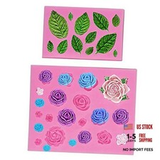 Roses Collection Fondant Mold-Rose Flower and Leaves Shapes rose leaf mold