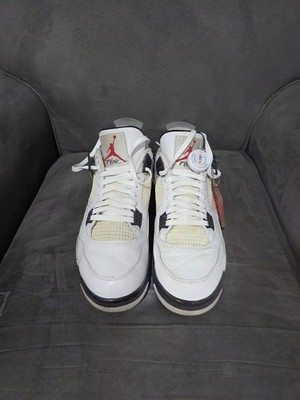 Nike Air Jordan 4 Retro OG White / Fire Red-Black-Tech Grey Men Size 12