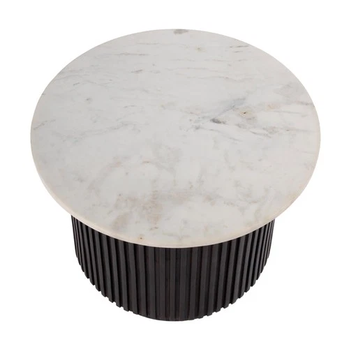 Butler Specialty Company Georgia 22"W Round Marble side Table- Brown and White - Picture 3 of 5