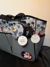 Disney Mickey Mouse Baby Boys' 4-Piece Diaper Bag Tote Set - red/black, one size