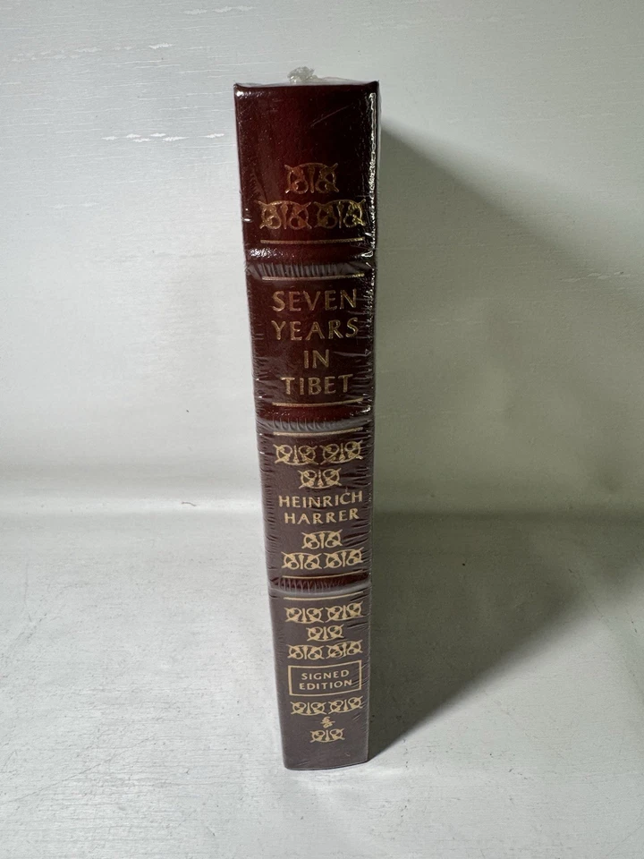 ORIGINAL SEAL! Seven Years in Tibet 2x SIGNED Heinrich Harrer w/COA Easton Press - Image 4 of 4