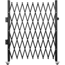 Single Folding Security Gate,7 ft Hx7 ft W Folding Door Gate,Accordion Security