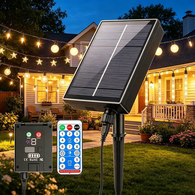 Solar Panel for Outdoor Lights 24V Solar Outlet with Remote Control | 8 Modes Re